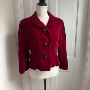 Elegant Vintage Burgundy Velvet Cinched Waist Blaze